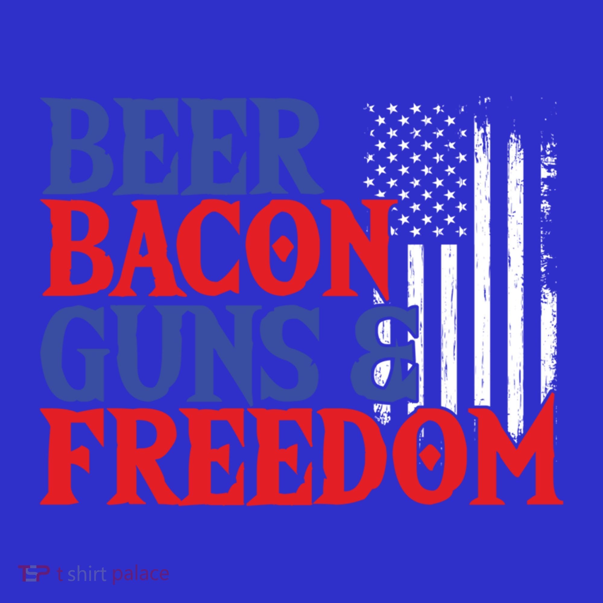 Beer Bacon Gun Freedom American Flag Usa Country Gift Women's Tank Top