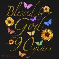 Blessed By God For 90 Year Butterfly Sunflower 90th Birthday Women's Tank Top thumb 5