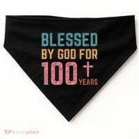 Blessed By God For 100 Years Old Religious USA-Made Doggie Bandana thumb 0