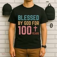 Blessed By God For 100 Years Old Religious T-Shirt thumb 6