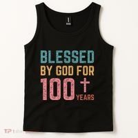 Blessed By God For 100 Years Old Religious Tank Top thumb 2