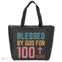 Blessed By God For 100 Years Old Religious Tote Bag thumb 0