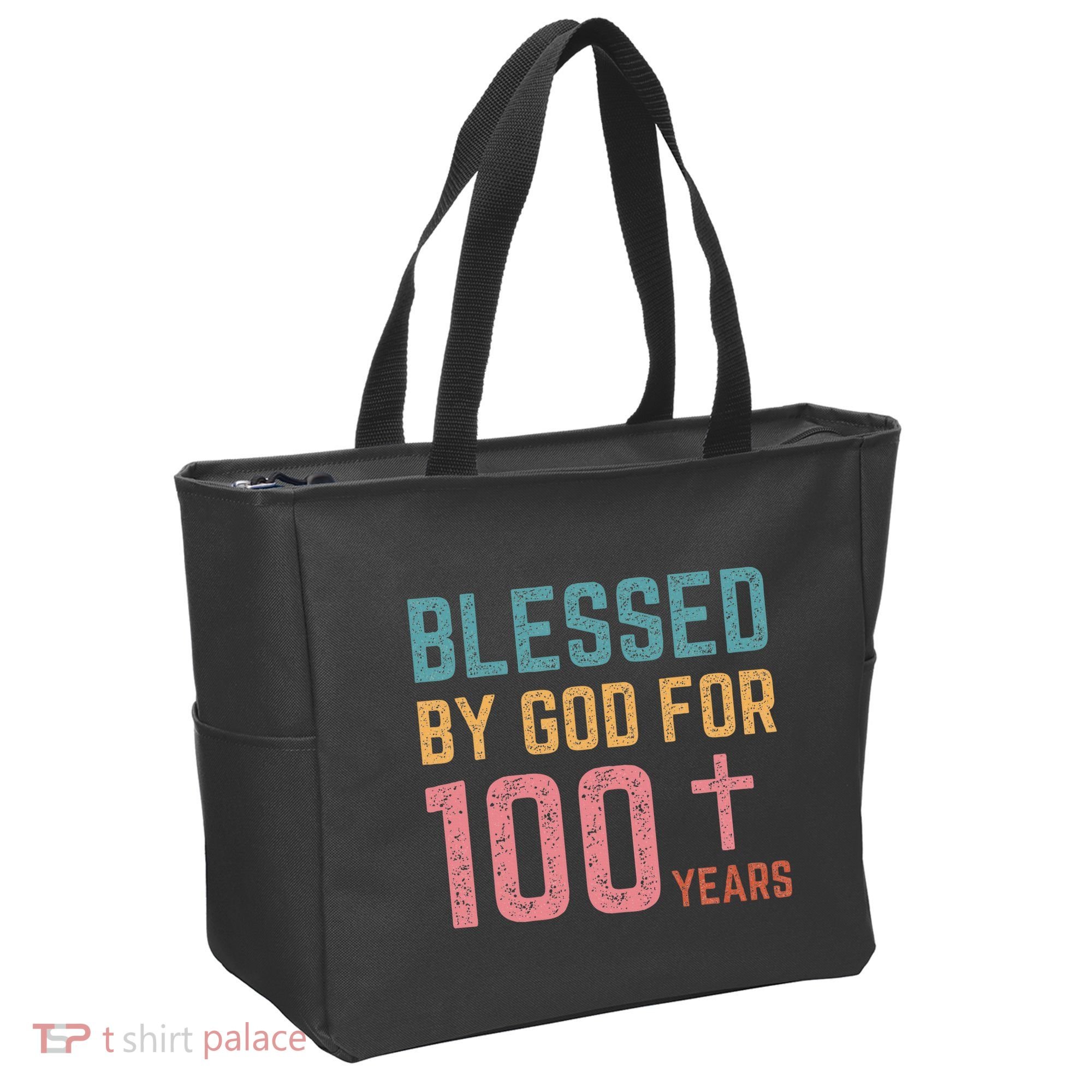 Blessed By God For 100 Years Old Religious Tote Bag