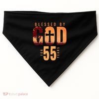 Blessed By God For 55 Years 55th Birthday Religious Theme USA-Made Doggie Bandana thumb 0