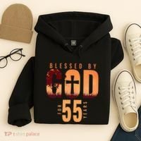 Blessed By God For 55 Years 55th Birthday Religious Theme Hoodie thumb 4