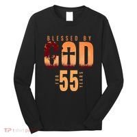 Blessed By God For 55 Years 55th Birthday Religious Theme Long Sleeve Shirt thumb 0