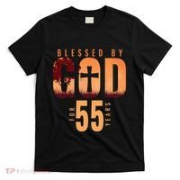 Blessed By God For 55 Years 55th Birthday Religious Theme T-Shirt thumb 0