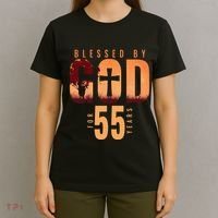 Blessed By God For 55 Years 55th Birthday Religious Theme T-Shirt thumb 4