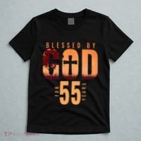 Blessed By God For 55 Years 55th Birthday Religious Theme T-Shirt thumb 5