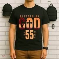 Blessed By God For 55 Years 55th Birthday Religious Theme T-Shirt thumb 6