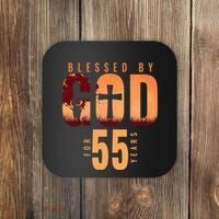 Blessed By God For 55 Years 55th Birthday Religious Theme Coaster thumb 0
