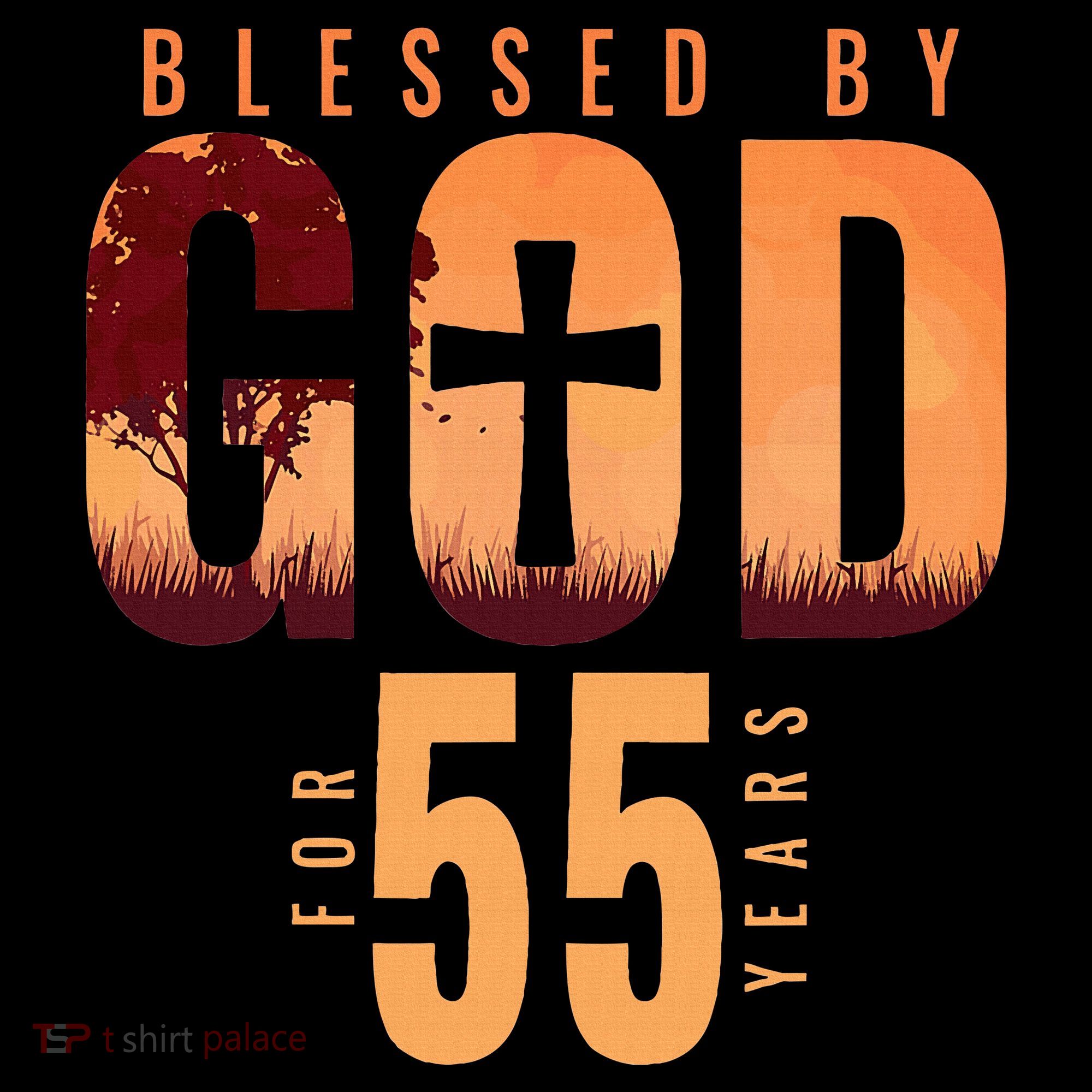 Blessed By God For 55 Years 55th Birthday Religious Theme Women's Hoodie