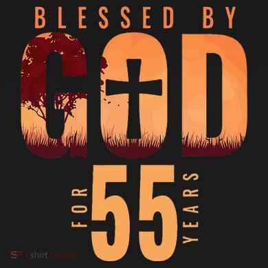 Blessed By God For 55 Years 55th Birthday Religious Theme Tall Long Sleeve Shirt