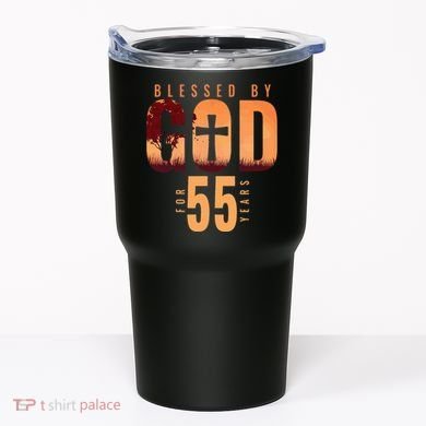 Blessed By God For 55 Years 55th Birthday Religious Theme Tumbler