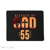 Blessed By God For 55 Years 55th Birthday Religious Theme Mousepad thumb 0