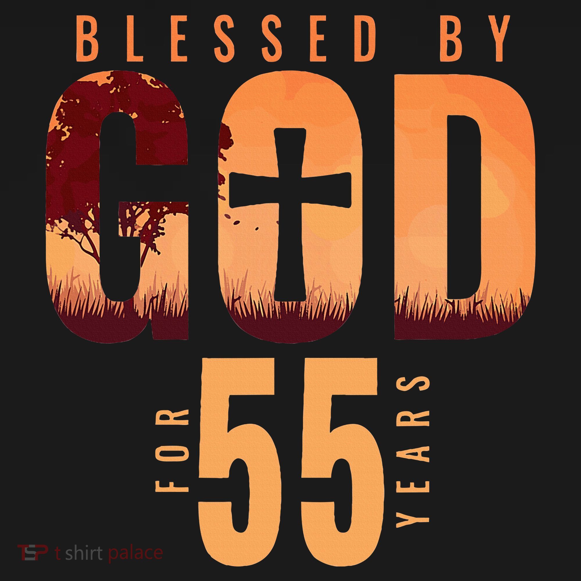 Blessed By God For 55 Years 55th Birthday Religious Theme Mousepad