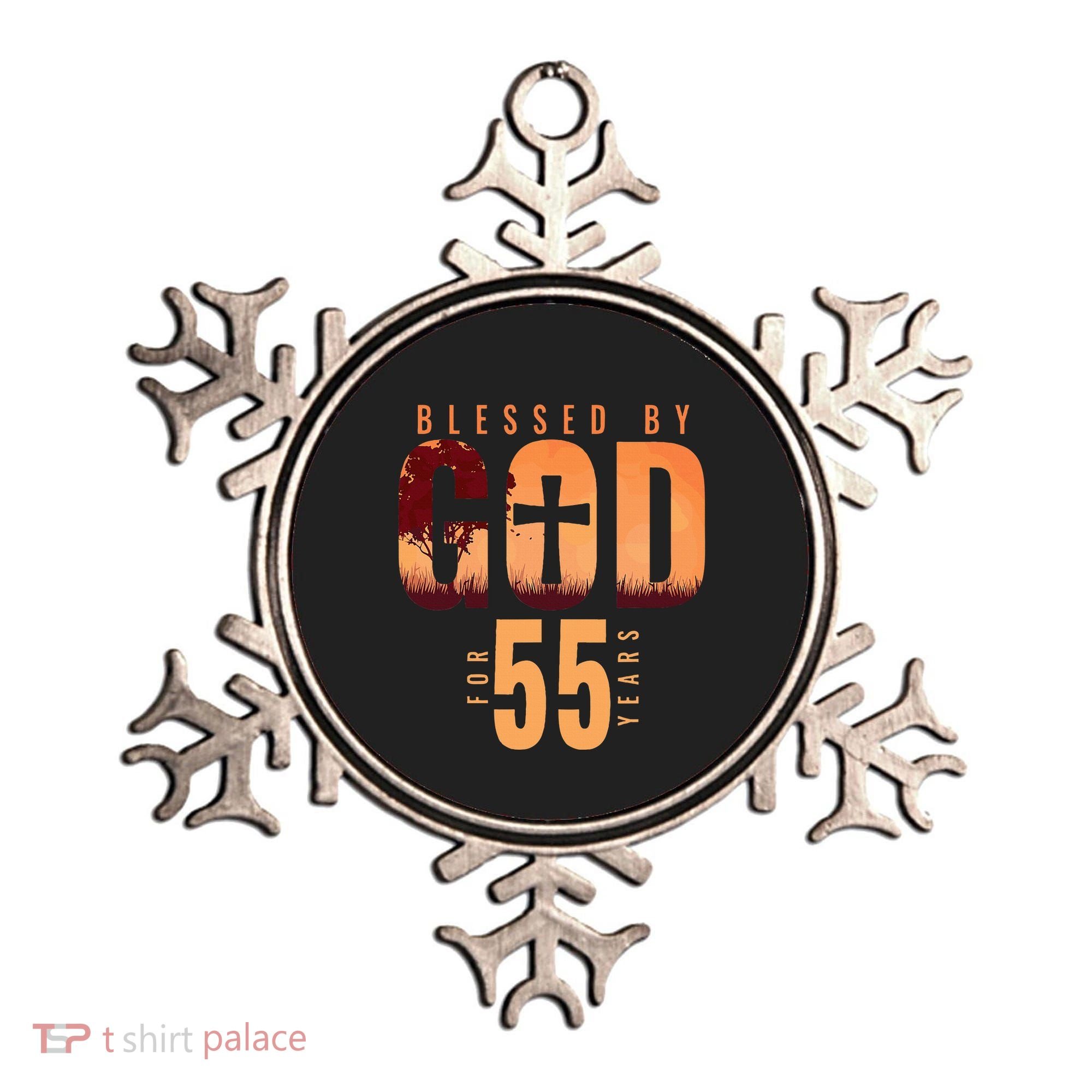 Blessed By God For 55 Years 55th Birthday Religious Theme Ornament