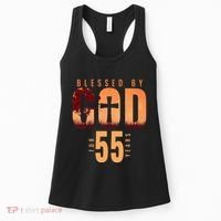 Blessed By God For 55 Years 55th Birthday Religious Theme Women's Tank Top thumb 0