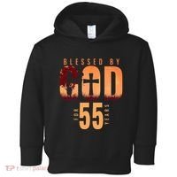 Blessed By God For 55 Years 55th Birthday Religious Theme Toddler Hoodie thumb 0