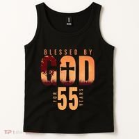 Blessed By God For 55 Years 55th Birthday Religious Theme Tank Top thumb 2