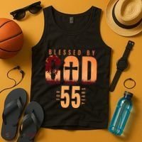 Blessed By God For 55 Years 55th Birthday Religious Theme Tank Top thumb 4