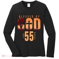 Blessed By God For 55 Years 55th Birthday Religious Theme Women's Long Sleeve Shirt thumb 0