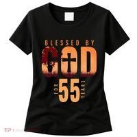 Blessed By God For 55 Years 55th Birthday Religious Theme Women's T-Shirt thumb 0
