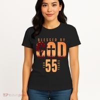 Blessed By God For 55 Years 55th Birthday Religious Theme Women's T-Shirt thumb 4