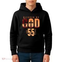 Blessed By God For 55 Years 55th Birthday Religious Theme Kids Hoodie thumb 4