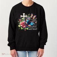 Blessed By God Loved By Jesus Happy Easter Day Butterfly Women's Sweatshirt thumb 0