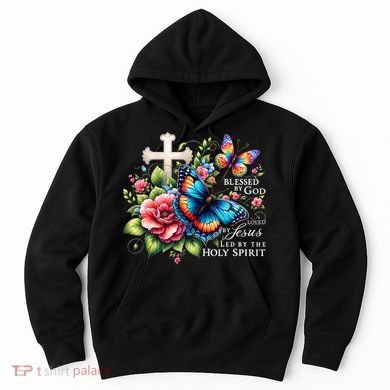 Blessed By God Loved By Jesus Happy Easter Day Butterfly Hoodie