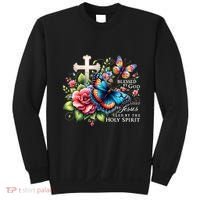 Blessed By God Loved By Jesus Happy Easter Day Butterfly Sweatshirt thumb 0