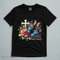 Blessed By God Loved By Jesus Happy Easter Day Butterfly T-Shirt thumb 5