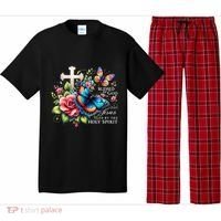 Blessed By God Loved By Jesus Happy Easter Day Butterfly Pajama Set thumb 0