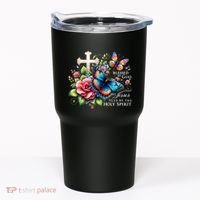 Blessed By God Loved By Jesus Happy Easter Day Butterfly Tumbler thumb 0