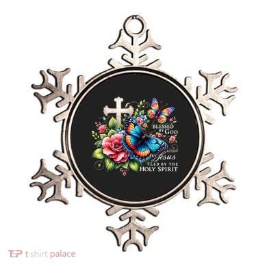 Blessed By God Loved By Jesus Happy Easter Day Butterfly Ornament