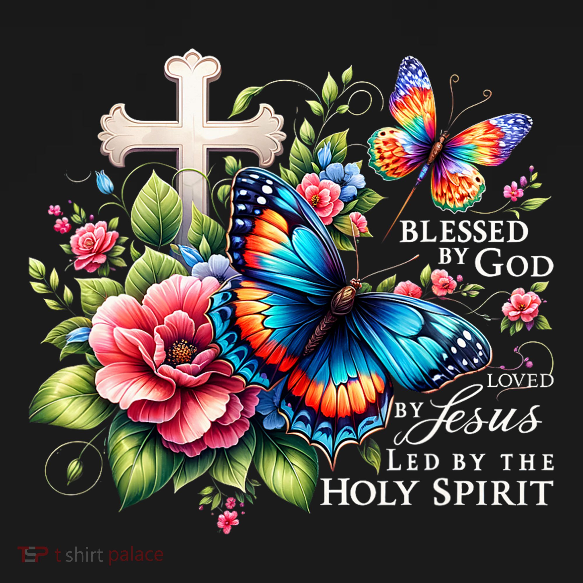 Blessed By God Loved By Jesus Happy Easter Day Butterfly Women's Tank Top