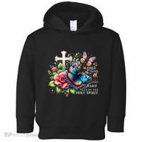 Blessed By God Loved By Jesus Happy Easter Day Butterfly Toddler Hoodie thumb 0