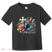 Blessed By God Loved By Jesus Happy Easter Day Butterfly Toddler T-Shirt thumb 0