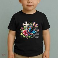 Blessed By God Loved By Jesus Happy Easter Day Butterfly Toddler T-Shirt thumb 2
