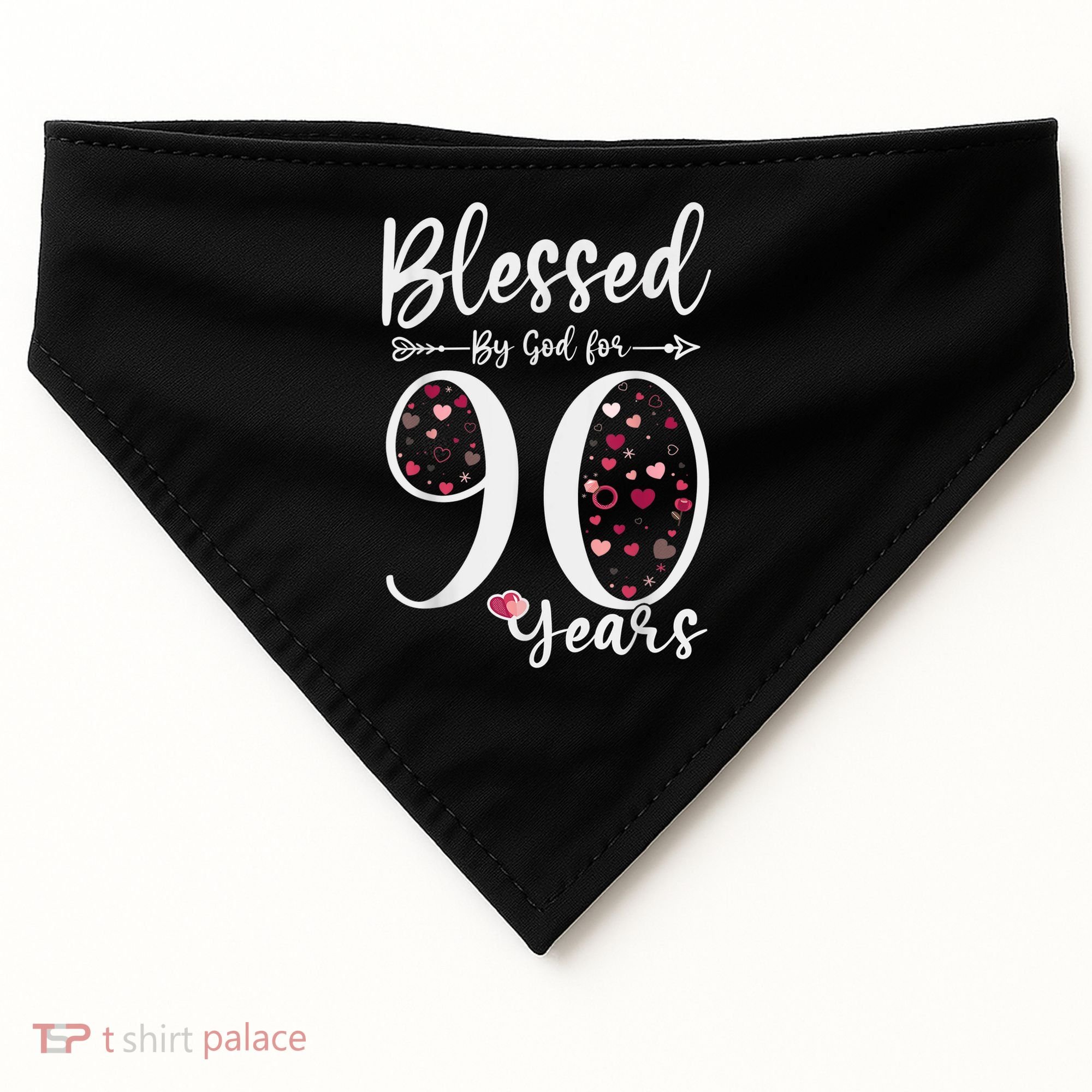 Blessed by God For 90 Years Old 90th Birthday Gift For WoM.e.n USA-Made Doggie Bandana