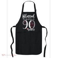 Blessed by God For 90 Years Old 90th Birthday Gift For WoM.e.n Apron thumb 0