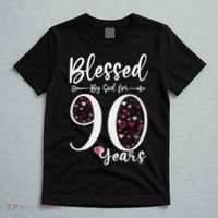 Blessed by God For 90 Years Old 90th Birthday Gift For WoM.e.n T-Shirt thumb 5