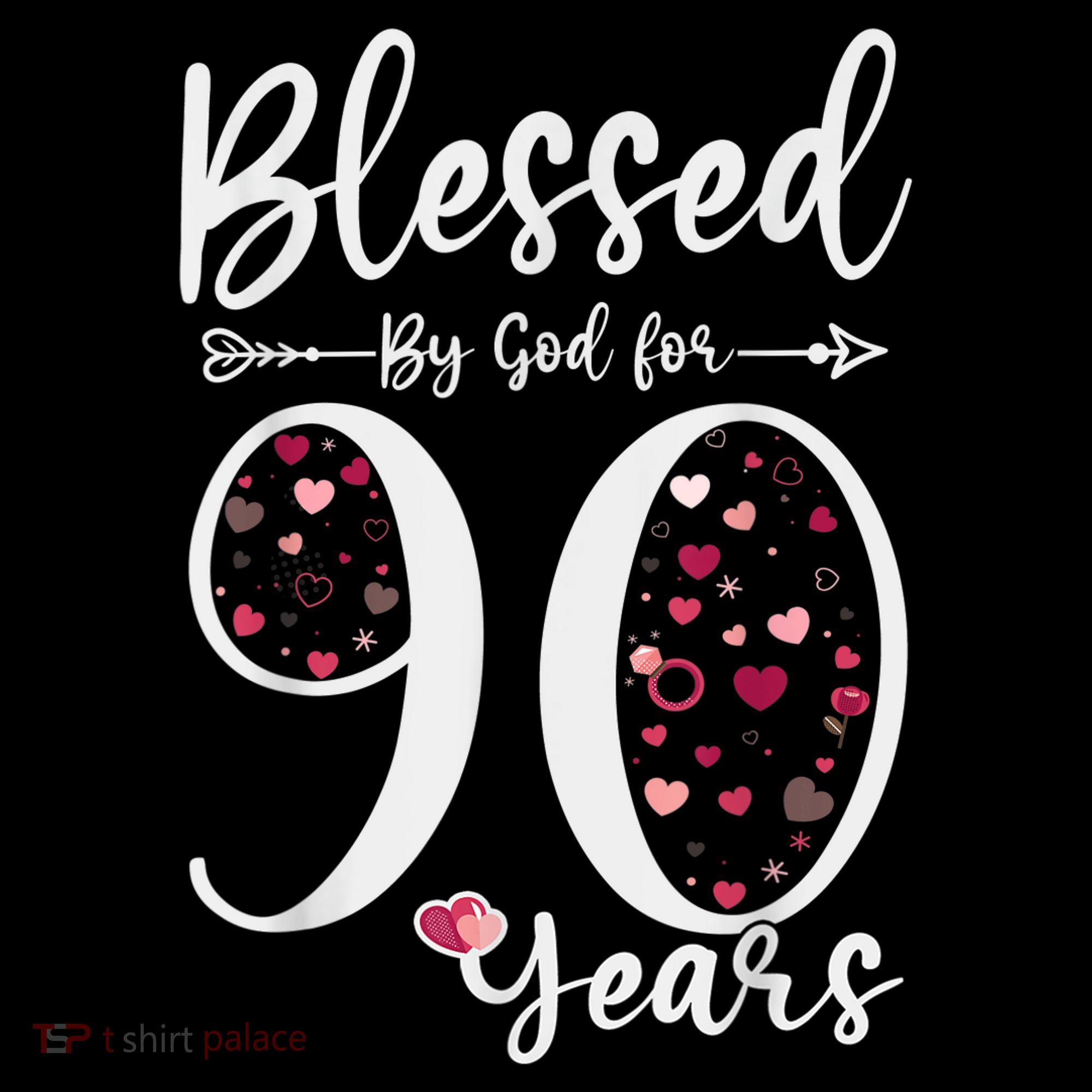 Blessed by God For 90 Years Old 90th Birthday Gift For WoM.e.n Women's Hoodie