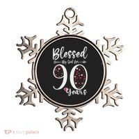 Blessed by God For 90 Years Old 90th Birthday Gift For WoM.e.n Ornament thumb 0