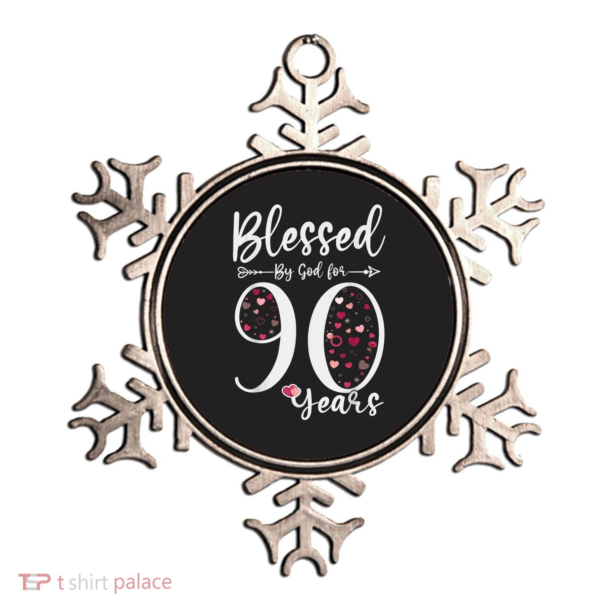 Blessed by God For 90 Years Old 90th Birthday Gift For WoM.e.n Ornament