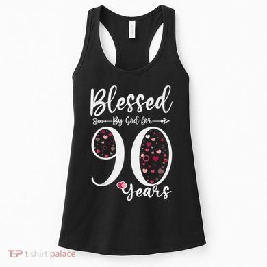 Blessed by God For 90 Years Old 90th Birthday Gift For WoM.e.n Women's Tank Top