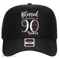 Blessed by God For 90 Years Old 90th Birthday Gift For WoM.e.n Hat thumb 0