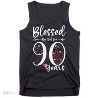 Blessed by God For 90 Years Old 90th Birthday Gift For WoM.e.n Tank Top thumb 0