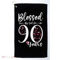 Blessed by God For 90 Years Old 90th Birthday Gift For WoM.e.n Golf Towel thumb 0